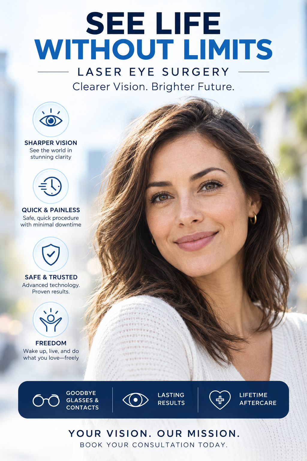 Laser eye surgery patient enjoying clearer vision